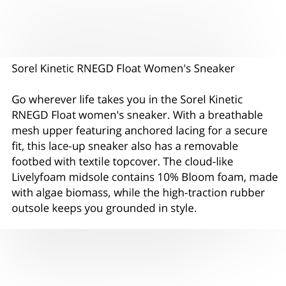 SOREL KINETIC RNEGD FLOAT BRAND NEW SIZE 8.5 ATHLETIC SHOES - Picture 10 of 11